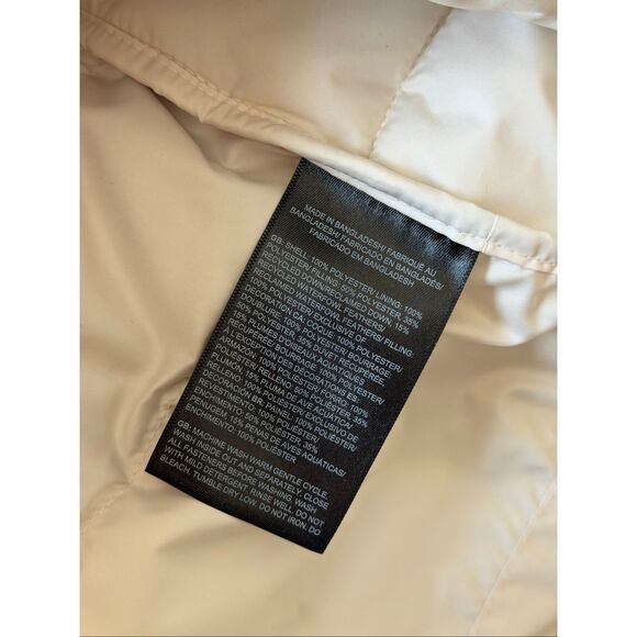 North Face Parka Aconcagua NEW Hooded Down Fill White Dune Women’s size Medium - Picture 12 of 14